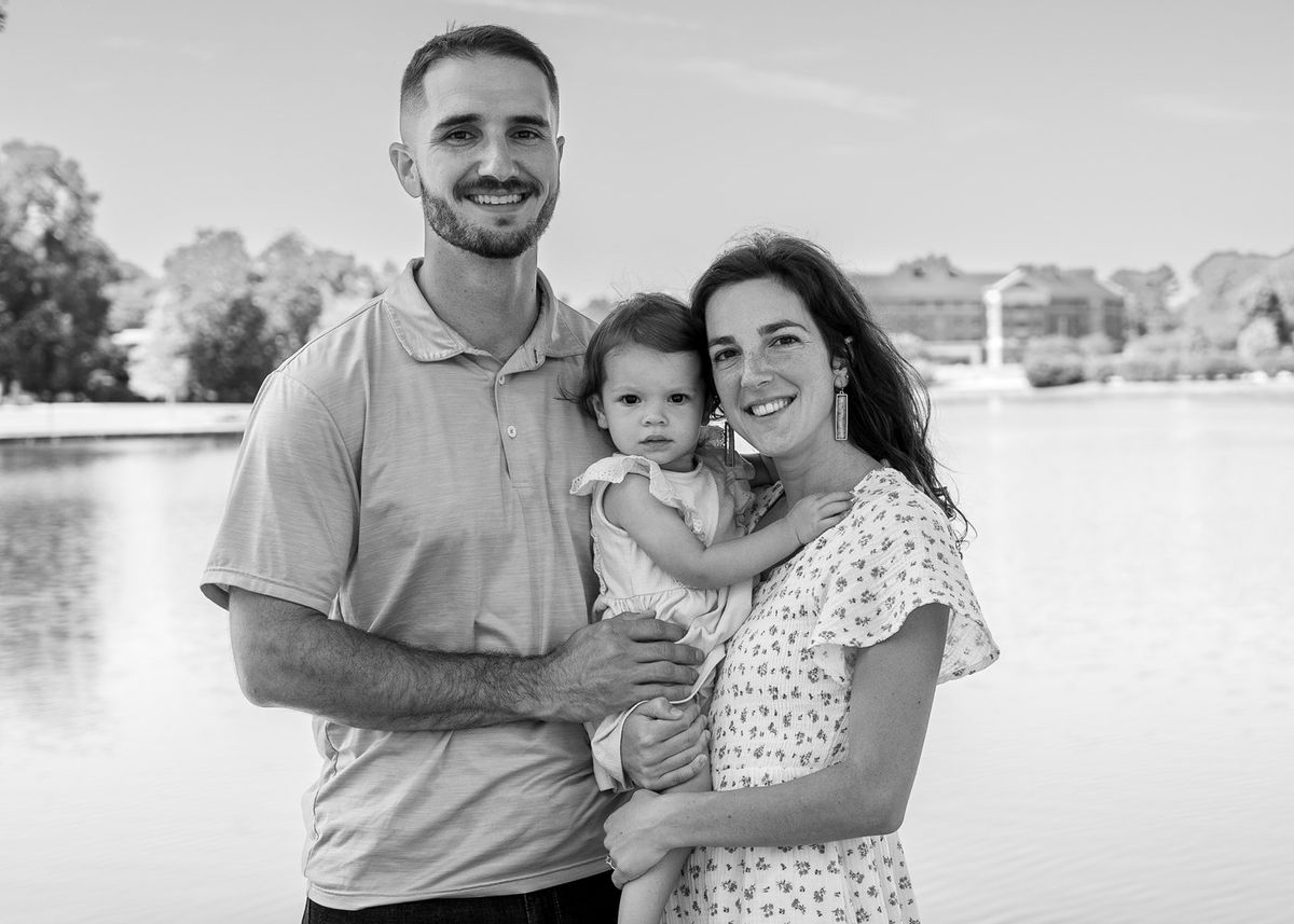 Phil, owner of Kingdom Exterior Cleaning, with his wife and daughter in Greenville, South Carolina